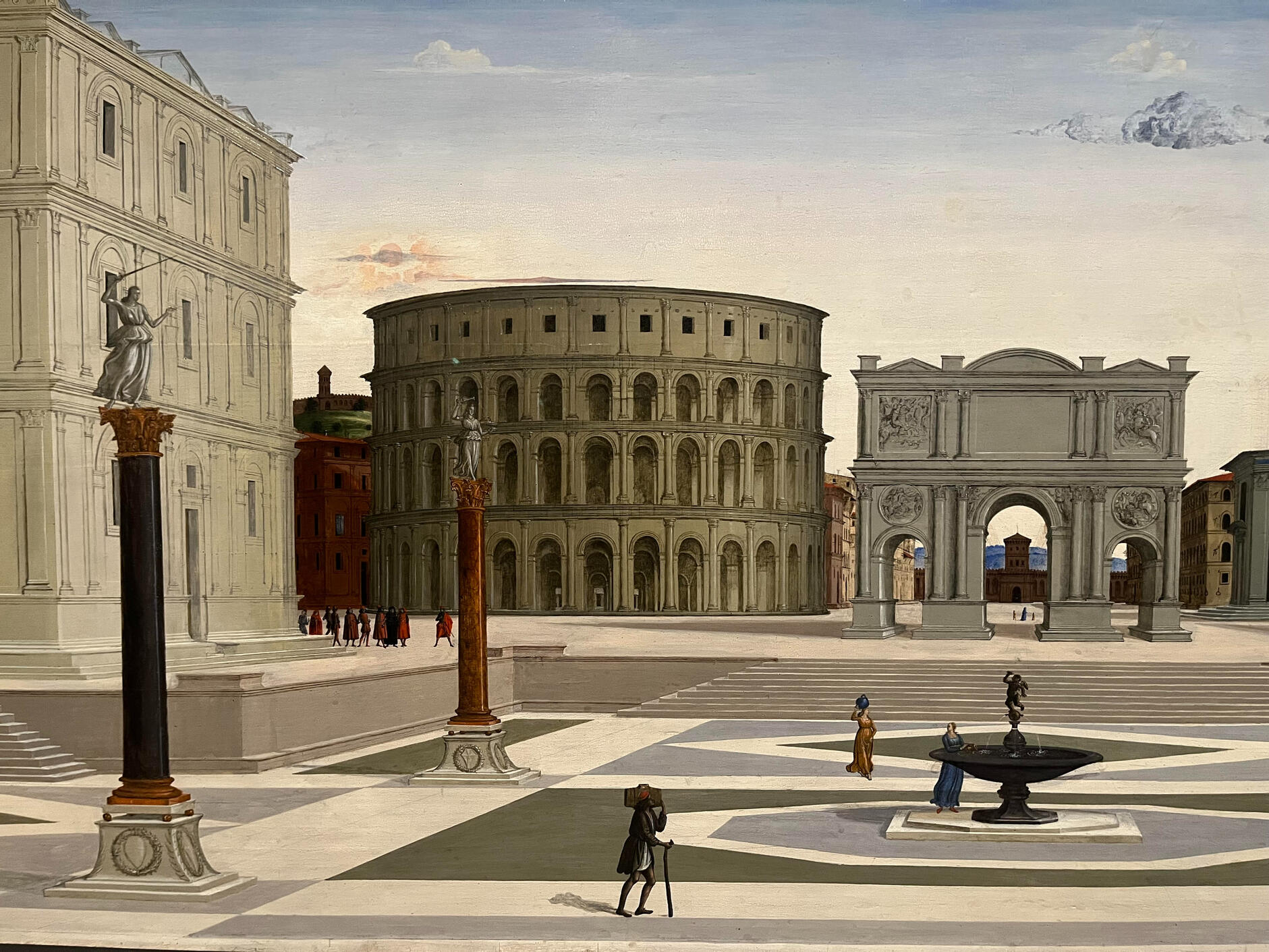 Detail from The Ideal City (Città Ideale); Fifteenth-century Central Italian artist (Fra Carnevale?); 1475-1490; oil and tempura